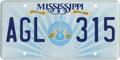 MS license plate AGL315