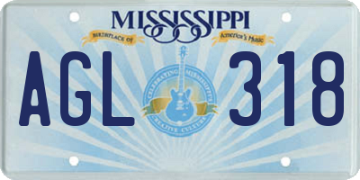 MS license plate AGL318