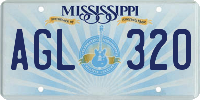 MS license plate AGL320