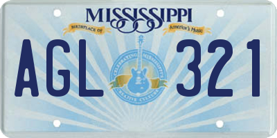 MS license plate AGL321