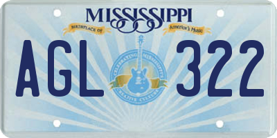 MS license plate AGL322