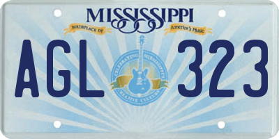 MS license plate AGL323