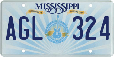 MS license plate AGL324