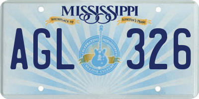 MS license plate AGL326