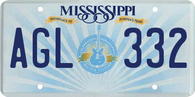 MS license plate AGL332