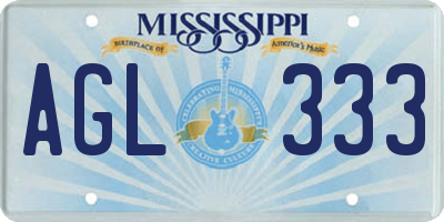MS license plate AGL333