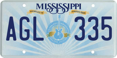 MS license plate AGL335
