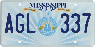MS license plate AGL337