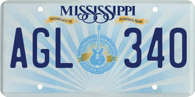 MS license plate AGL340