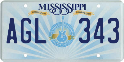 MS license plate AGL343