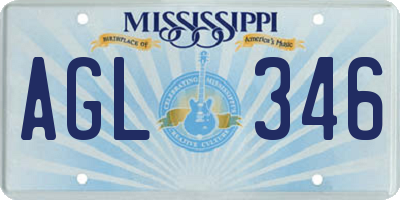 MS license plate AGL346