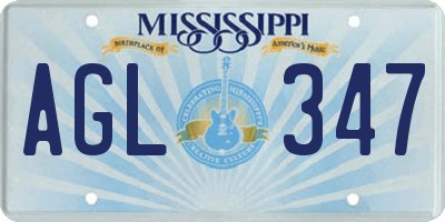 MS license plate AGL347