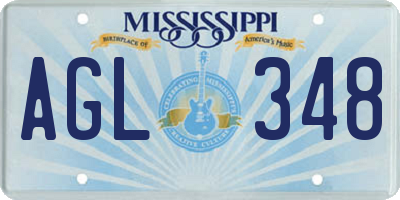 MS license plate AGL348