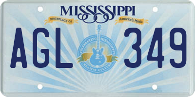 MS license plate AGL349