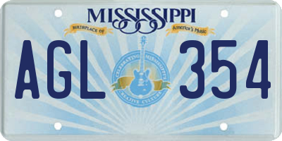 MS license plate AGL354
