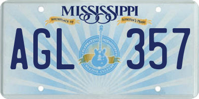 MS license plate AGL357