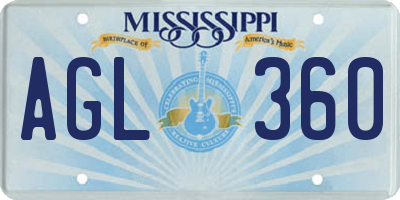 MS license plate AGL360