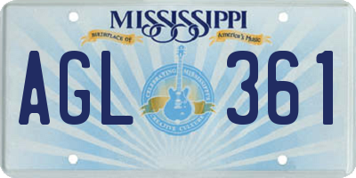 MS license plate AGL361