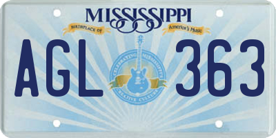 MS license plate AGL363