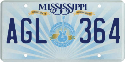 MS license plate AGL364