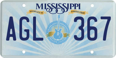 MS license plate AGL367