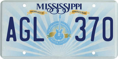 MS license plate AGL370