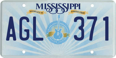 MS license plate AGL371