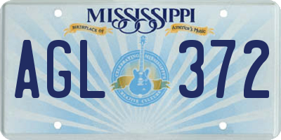 MS license plate AGL372