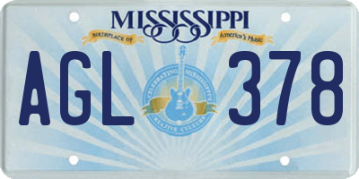 MS license plate AGL378