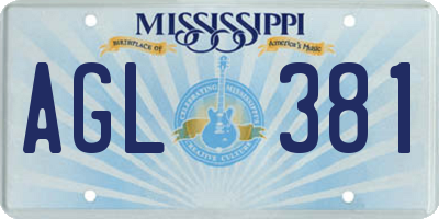 MS license plate AGL381