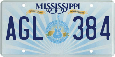 MS license plate AGL384