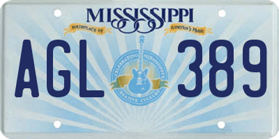 MS license plate AGL389