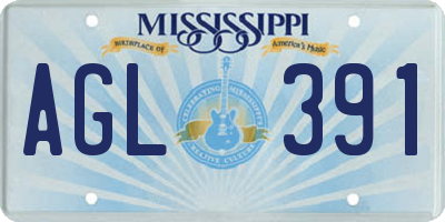 MS license plate AGL391