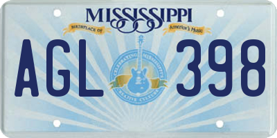 MS license plate AGL398
