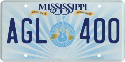 MS license plate AGL400