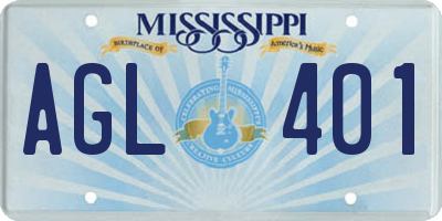 MS license plate AGL401