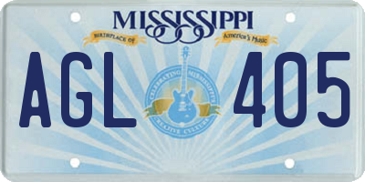 MS license plate AGL405