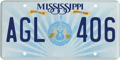 MS license plate AGL406