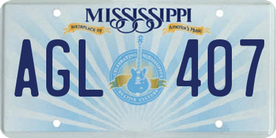 MS license plate AGL407
