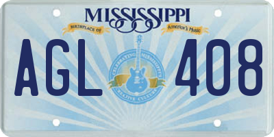 MS license plate AGL408