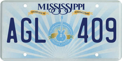 MS license plate AGL409