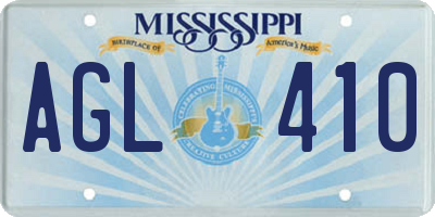 MS license plate AGL410