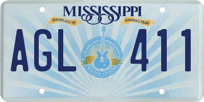 MS license plate AGL411