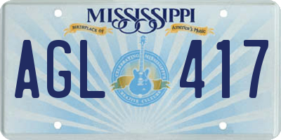 MS license plate AGL417