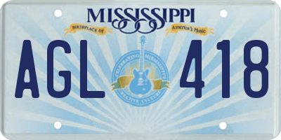 MS license plate AGL418