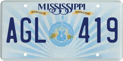 MS license plate AGL419