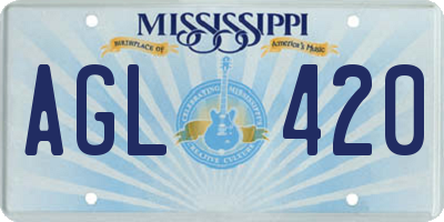 MS license plate AGL420