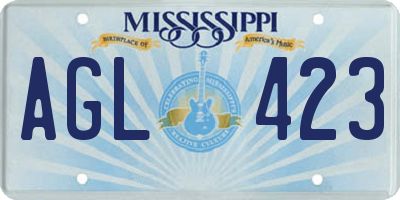 MS license plate AGL423