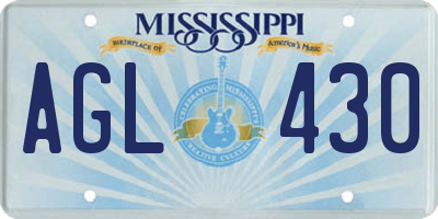 MS license plate AGL430