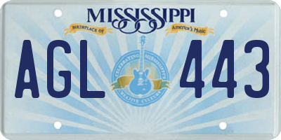MS license plate AGL443